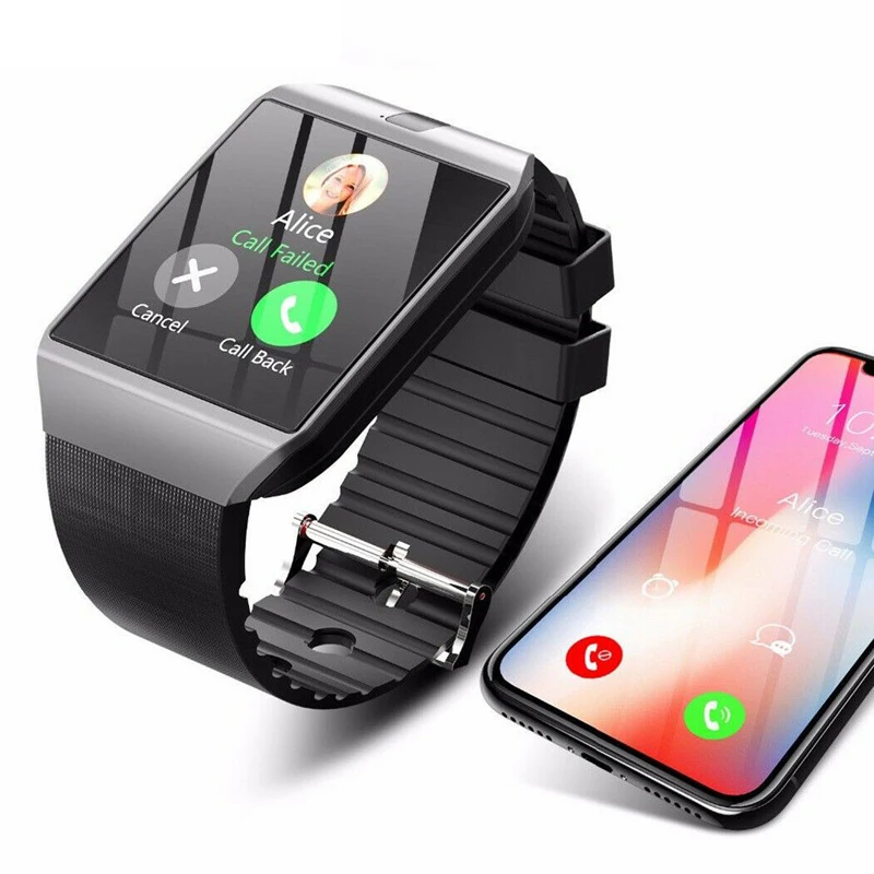 Digital Touch Screen DZ09 Smart Watch Support TF Card SIM Camera Sport Bluetooth Wristwatch for Samsung Huawei Android Phone