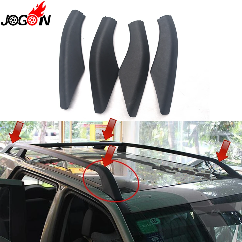 

4pcs Black For Land Rover LR Freelander 2 L359 2006-2014 Car Roof Rack Luggage Rack Bar Rail End Replace Cover Shell Cap Trim