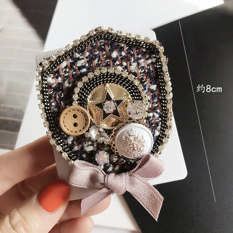Vintage luxury brand design numer 5 akcesoria broszka perła odznaka płaszcz ze sprzączką bow broszki akcesoria — zdjęcie 6