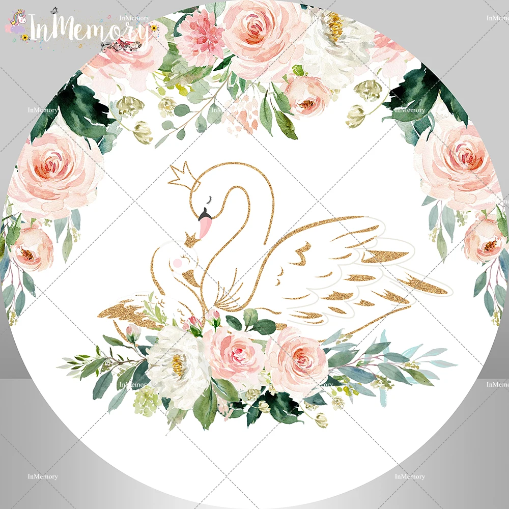 Fondo Floral de cisne para fiesta de bienvenida de recién nacido, cabina de fotos, decoración para sesión fotográfica de bebé, feliz cumpleaños, Baby Shower