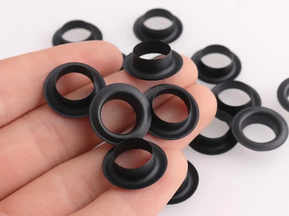 Black Eyelets Grommets 10mm(hole) Round Grommet Eyelets for Sewing Garment Leathercraft Canvas Accessories