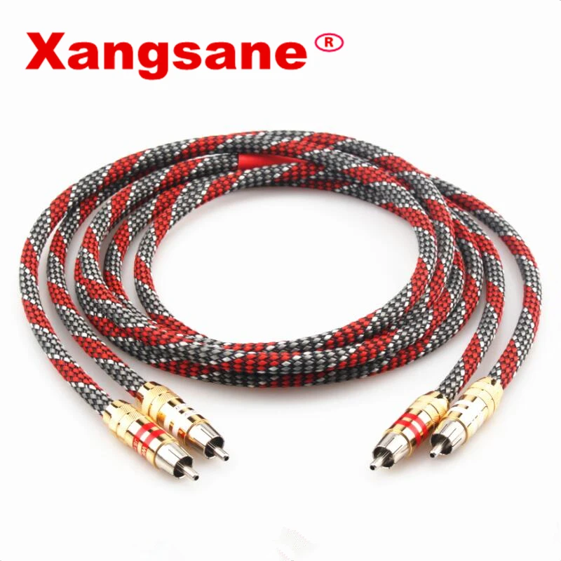 Xangsane Lava Đỏ Hifi Cáp Rca Âm Thanh Tín Hiệu 4NOFC Bạc Cáp Audio Đực 2RCA Để 2RCA Khuếch Đại Bộ Giải Mã