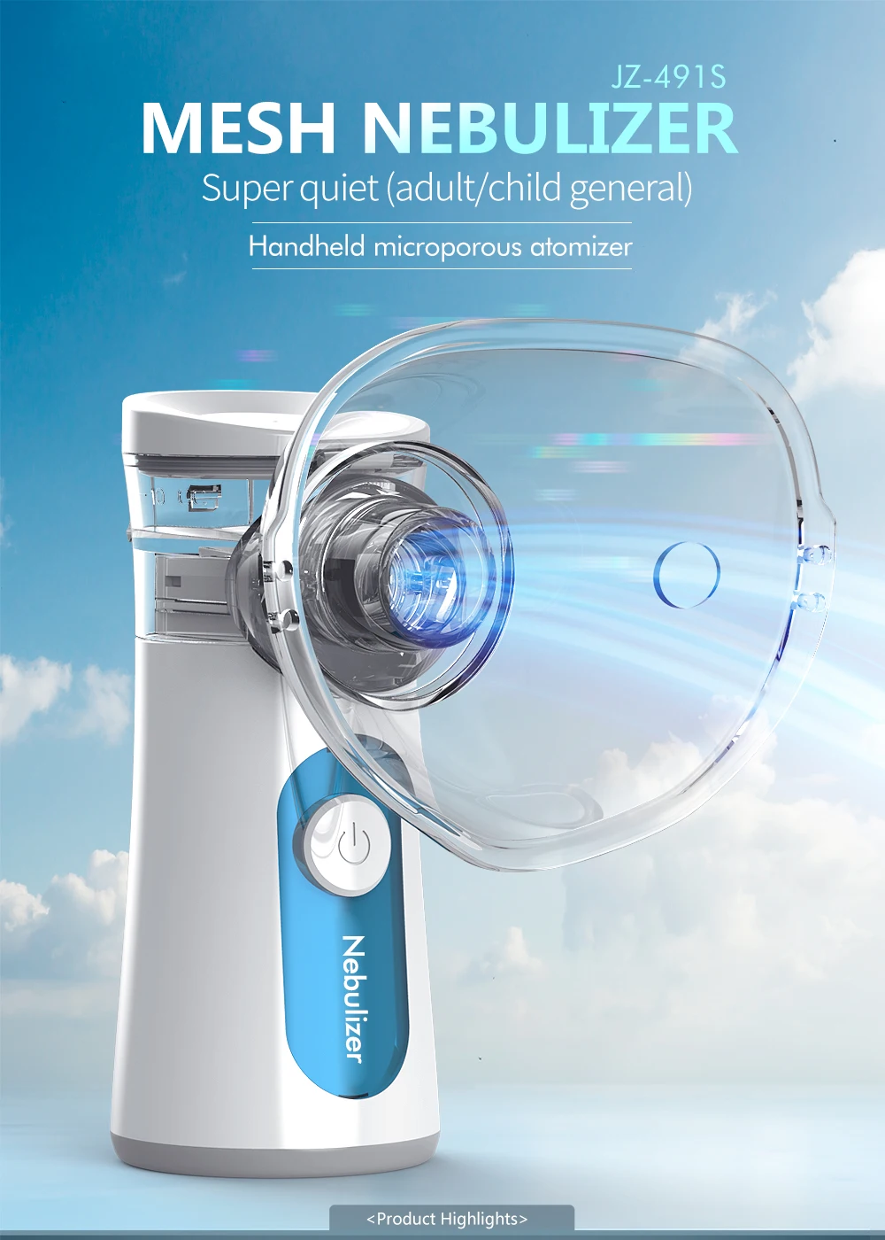 KIUZOU Medical Silent Mesh Nebulizer Handheld Asthma Inhaler Atomizer Kids Adult Nebulizador Mini Portable Nebulizer Humidifier