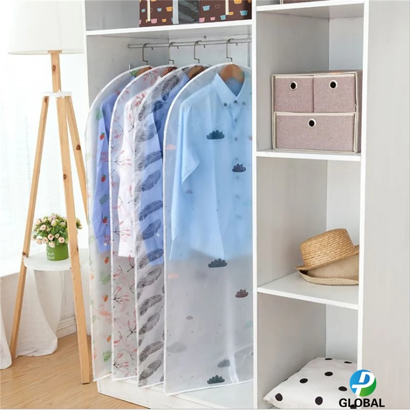 D&P 5PCS Hot Clothes Hanging Garment Dress Clothes Suit Coat Dust Cover Home Storage Bag Pouch Case Organizer Wardrobe Hanging