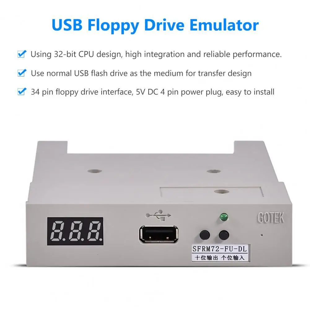 Practical Floppy Drive Emulator  Widely Compatible Data Storage USB Floppy Emulator  720KB 32-bit CPU Floppy Drive Emulator