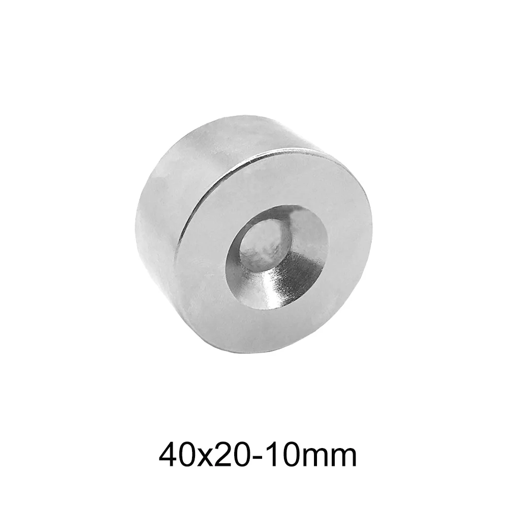 1/2/3/5PCS 40x20-10 Big Round Powerful magnets 40*20 mm Hole 10mm Permanent Magnets 40x20-10mm Neodymium Magnets Disc 40*20-10