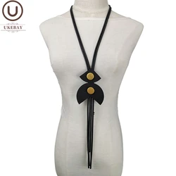 UKEBAY fatti a mano in gomma nera stile etnico gioielli moda stile bohémien collana accessori ciondolo donna regali per gli amici