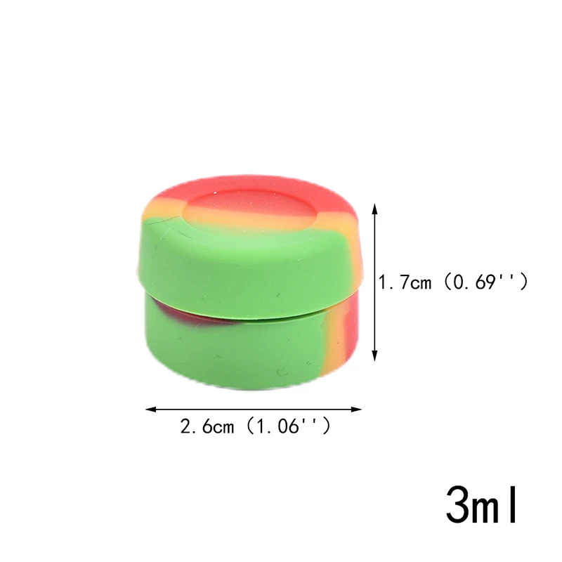 3ml Silicone Wax Jar Containers Nonstick Mixed Color New 3 Ml Wholesale Lot Random Color