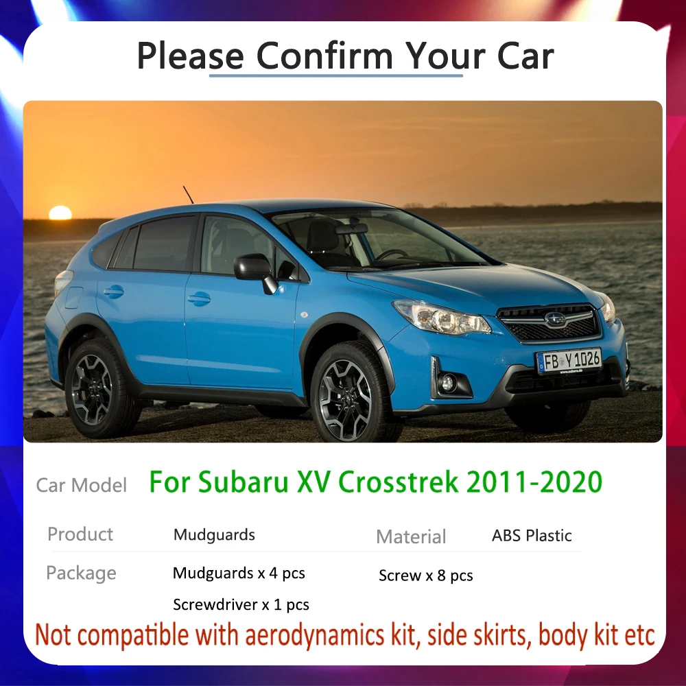 Car Tire Fender Mud Flap for Subaru XV Crosstrek 2011~2020 2012 2013 2014 Car Mudflaps Splash Guards Car Accessories Stickers