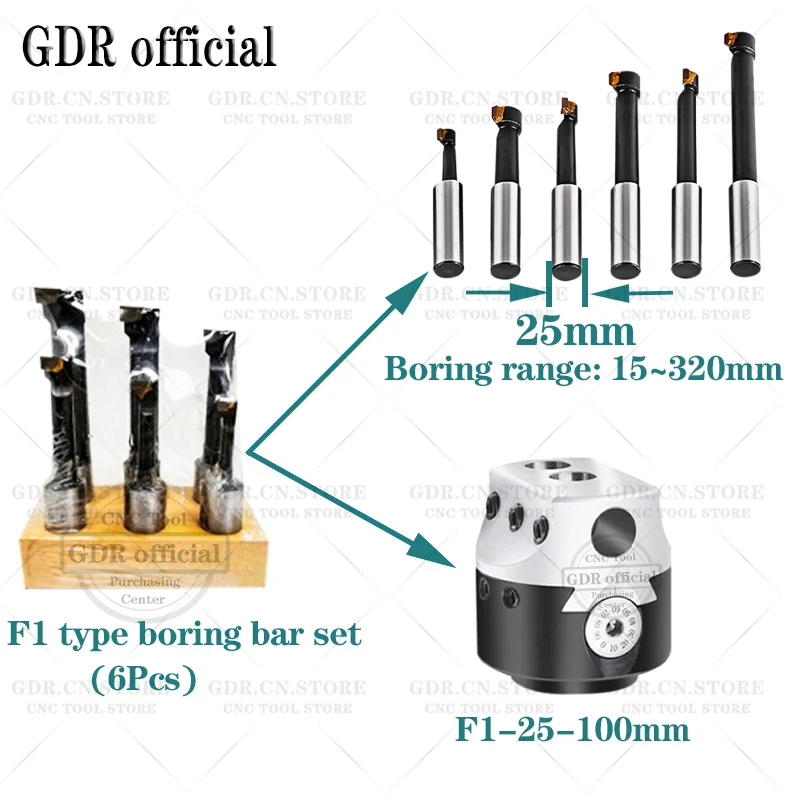 F1 Boring Hole Boring Bar Set Tungsten Carbide Bar Boring Head MT SK R8 BT40 NT40 Boring Bar Set tools holder bracket tool