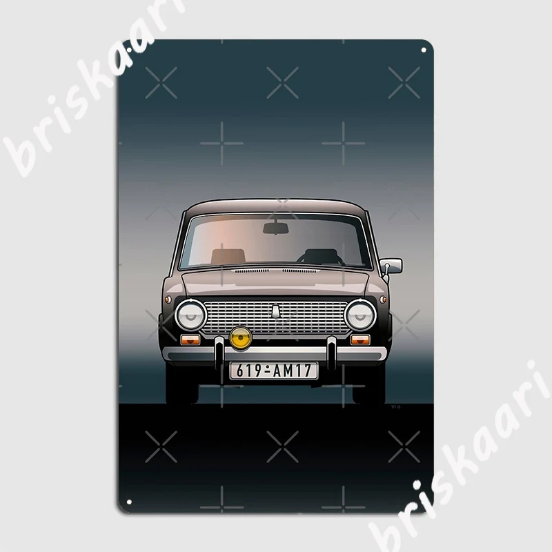 Classic Icons Lada 1200 S Vaz 2101 Fiat 124 Seat 124 Poster Metal Plaque Poster Custom Cinema Wall Pub Tin Sign Posters