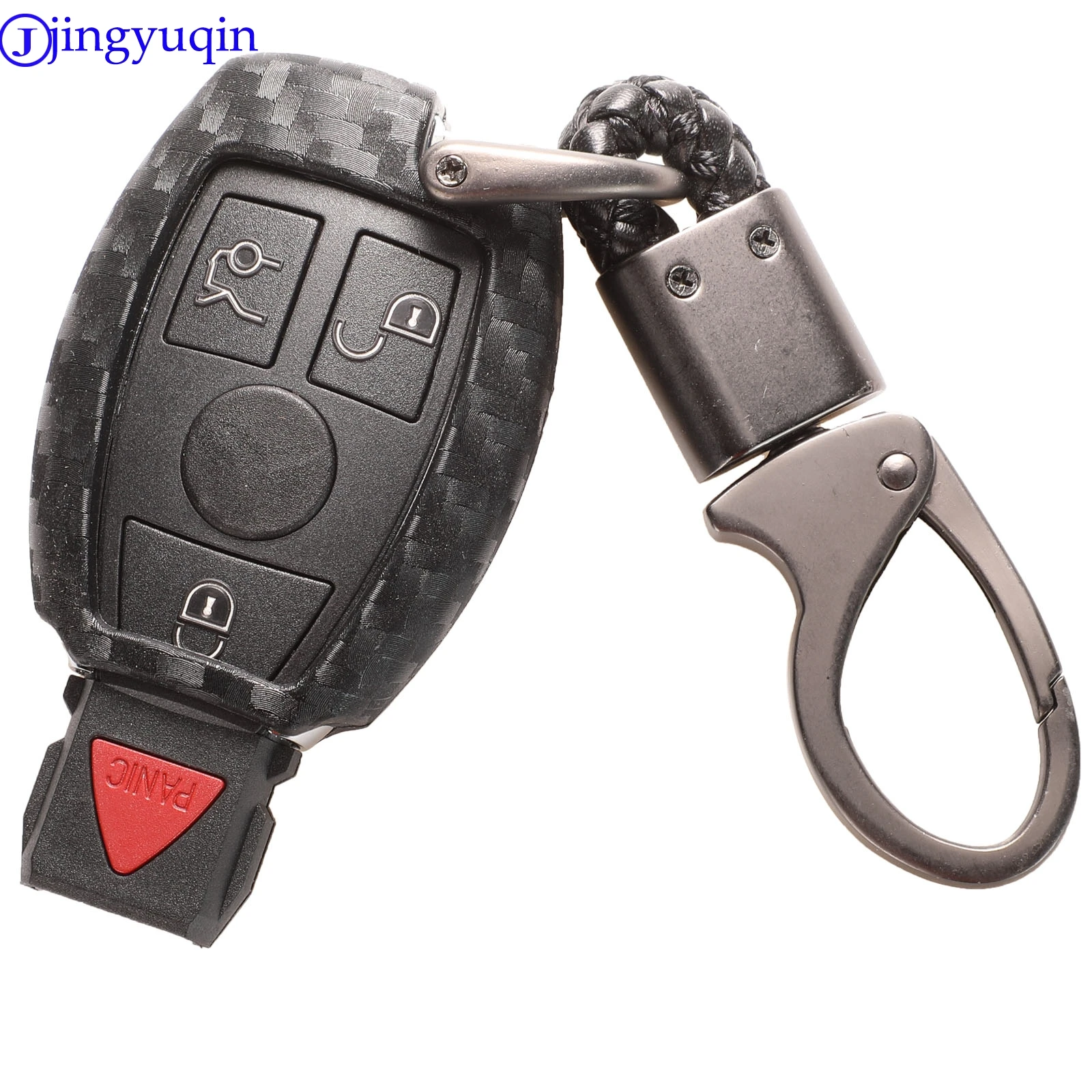 jingyuqin Carbon Men Car Key Bag Case For Mercedes Benz BGA AMG W203 W210 W211 W124 W202 W204 W205 W212 W176 Smart Key