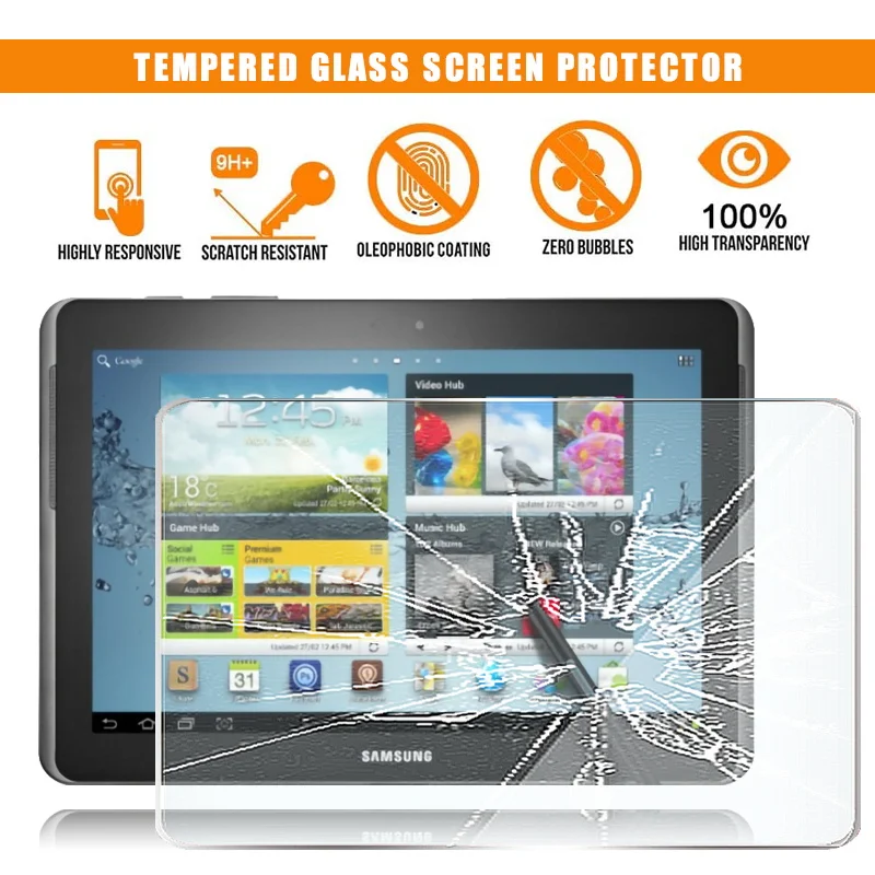 

For Samsung Galaxy Note 10.1 LTE N8020 Tablet Tempered Glass Screen Protector Scratch Resistant Anti-fingerprint Film Cover