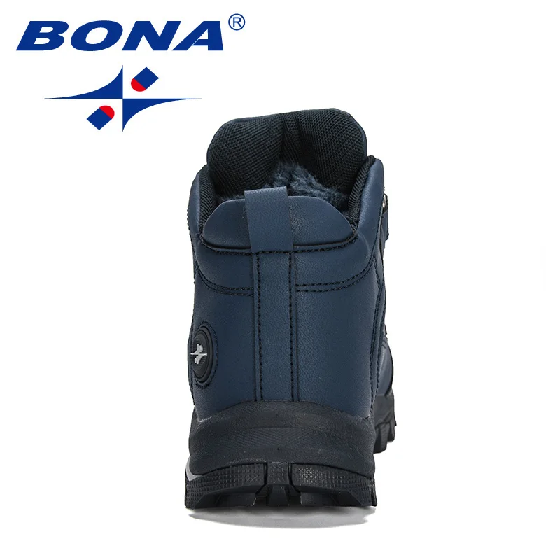 BONA-zapatos deportivos informales de felpa para niños, botas de nieve cálidas con cordones de cuero de alta calidad, para correr en la escuela, 2020