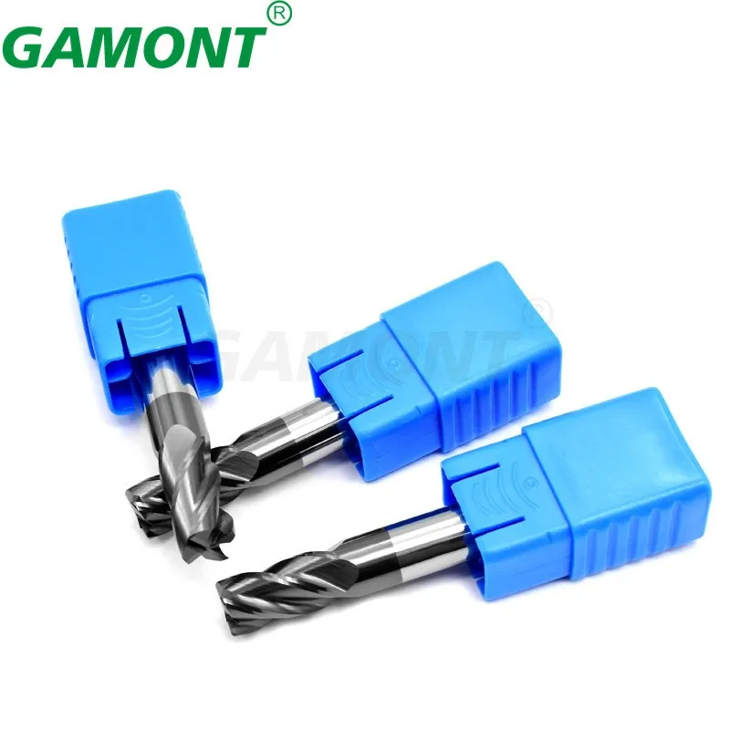 GAMONT HRC50 Tungsten Steel Carbide 4-Flute Nano Coating Round Nose Milling Cutter CNC Machinery Maching Special Endmills Tools