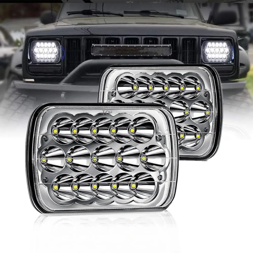 

Rectangular 7X6 5X7 Inch Led Hi Low Headlight H6054 H5054 Headlamps For Jeep Cherokee XJ Truck Ford Van Chevy S10 Express 45W