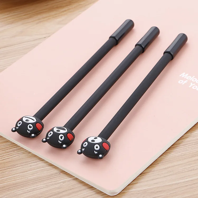 

20 Pcs Creative Soft Rubber Black Bear Neutral Pen Cute Cartoon Student Stationery Water-based Office Signature Pen