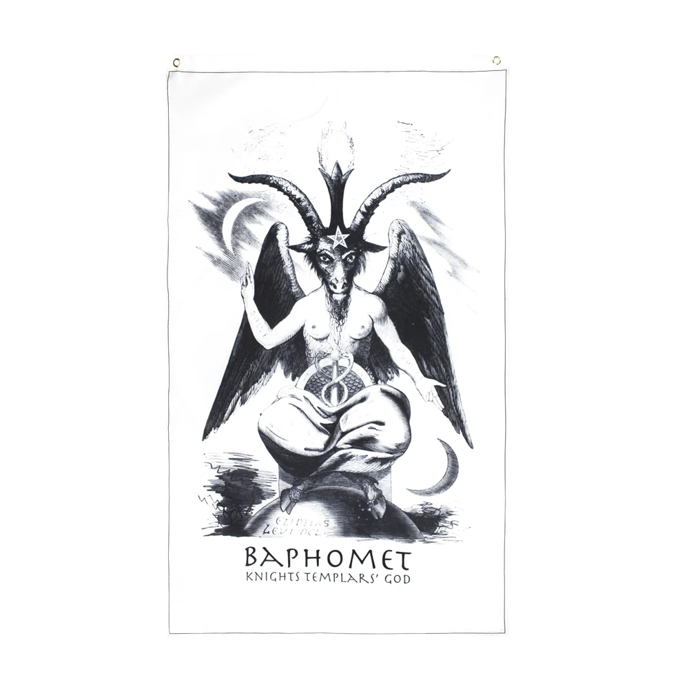 Yehoy hanging 90*150cm Satan Baphomet Knights Templar's God Flag For Decoration