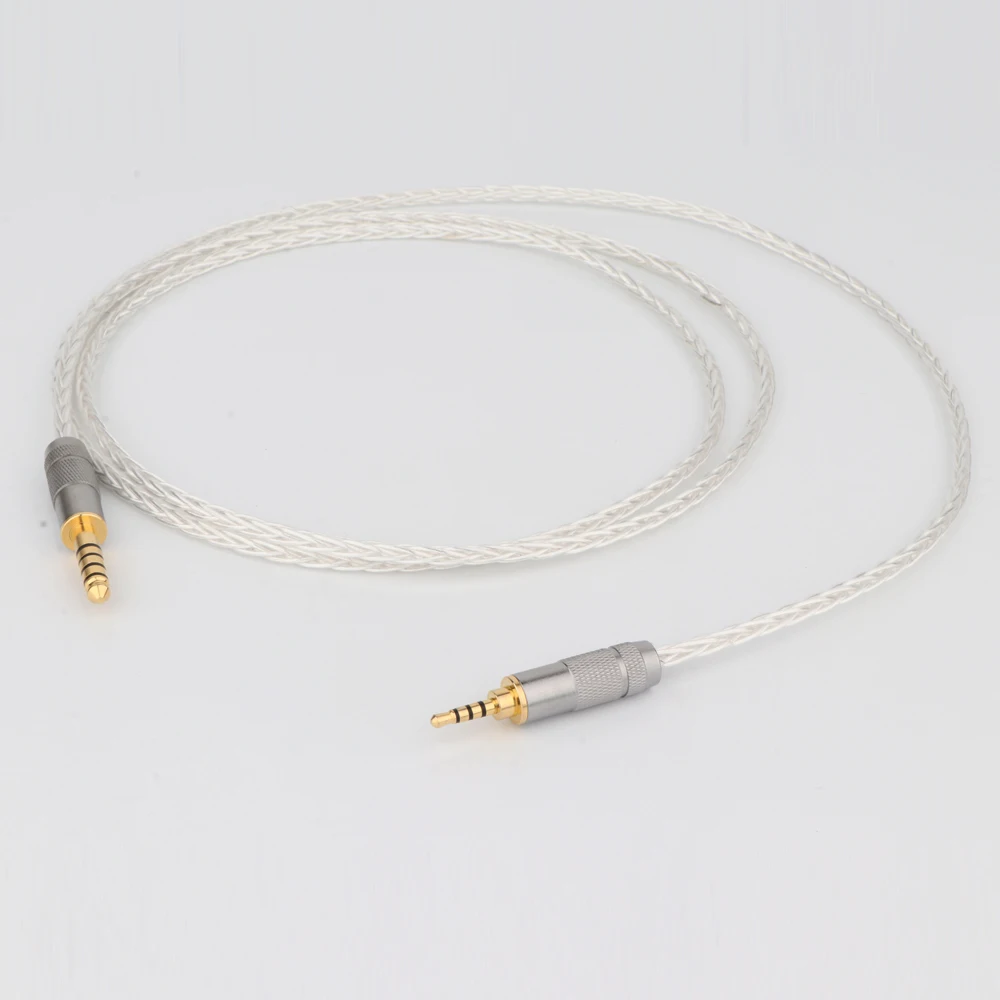 HiFi Audio OCC Silver Plated Earphones Headphone Cable with 4.4mm Balanced Male To 2.5mm Connectors