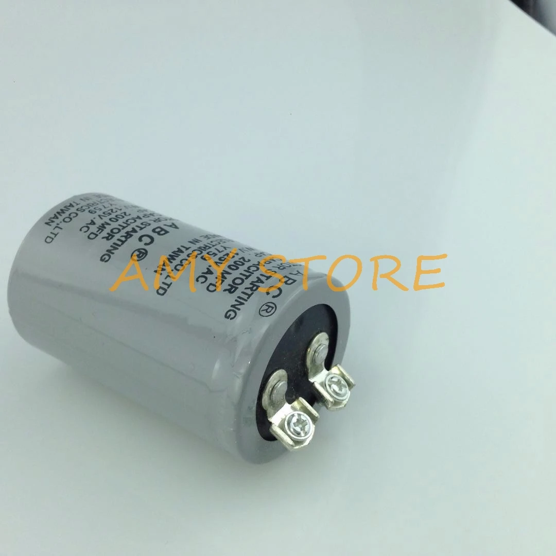 200 فائق التوهج 200MFD 125V محرك تيار متردد بدء تشغيل مكثف رمادي 40x68mm