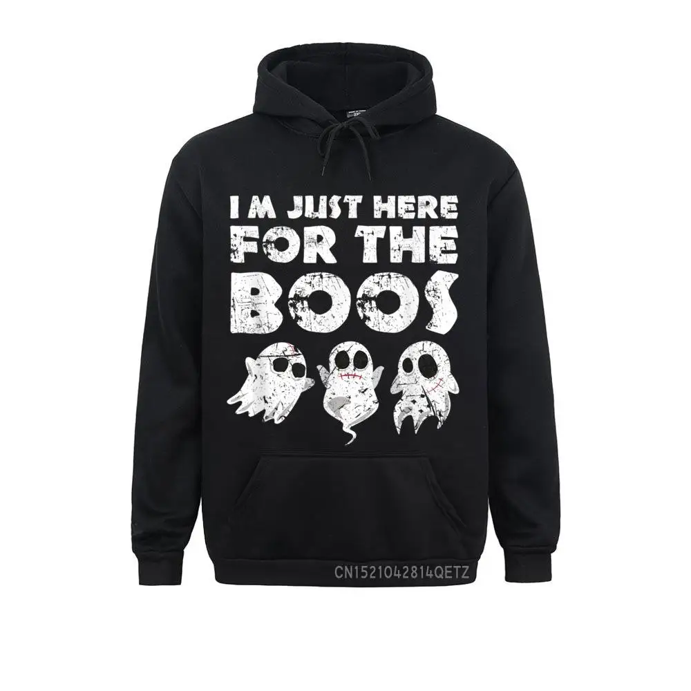 

Fitted Funny Halloween Top I'm Just Here For The Boos Long Sleeve Sweatshirts Hoodies For Male Sportswears Printed