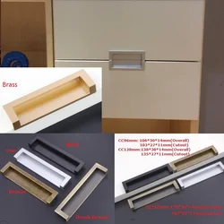 2Pcs/Lot Zinc Alloy Recessed Handle Built-in Finger Pull Handle Integral Knob For Cabinet Cupboard Closet Mortise Brass Bronze