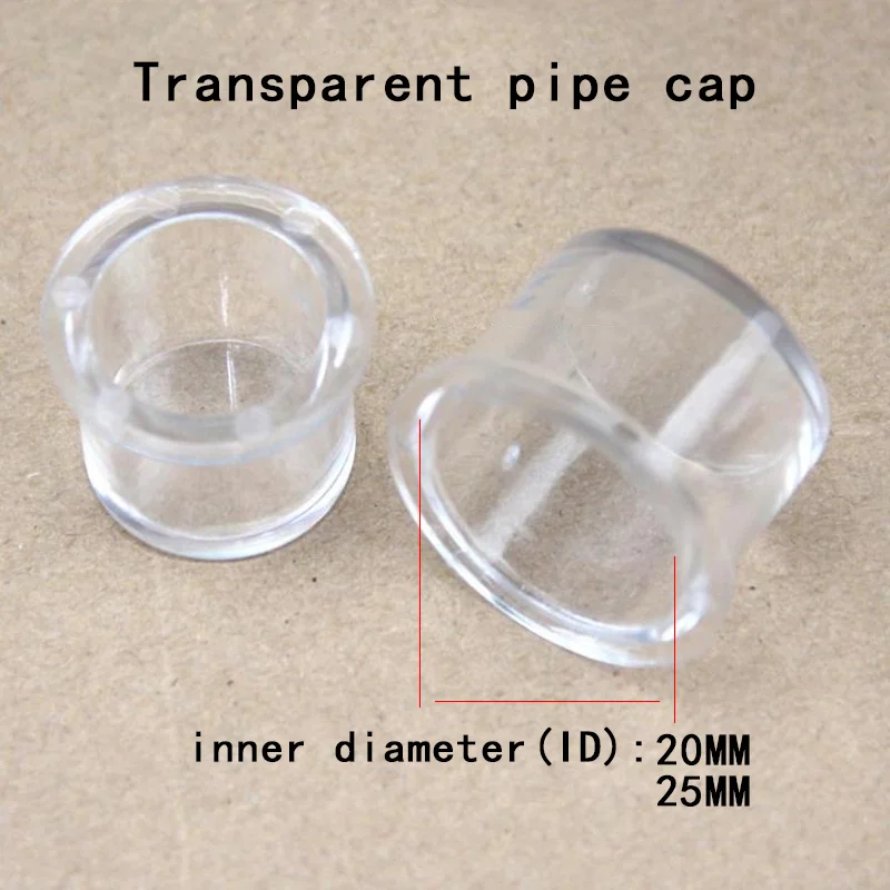 Transparent pipe cap Aquarium Fish Tank Filter Water Pipe Connector Transparent Plexiglass Cap Tube Joints 1 Pcs