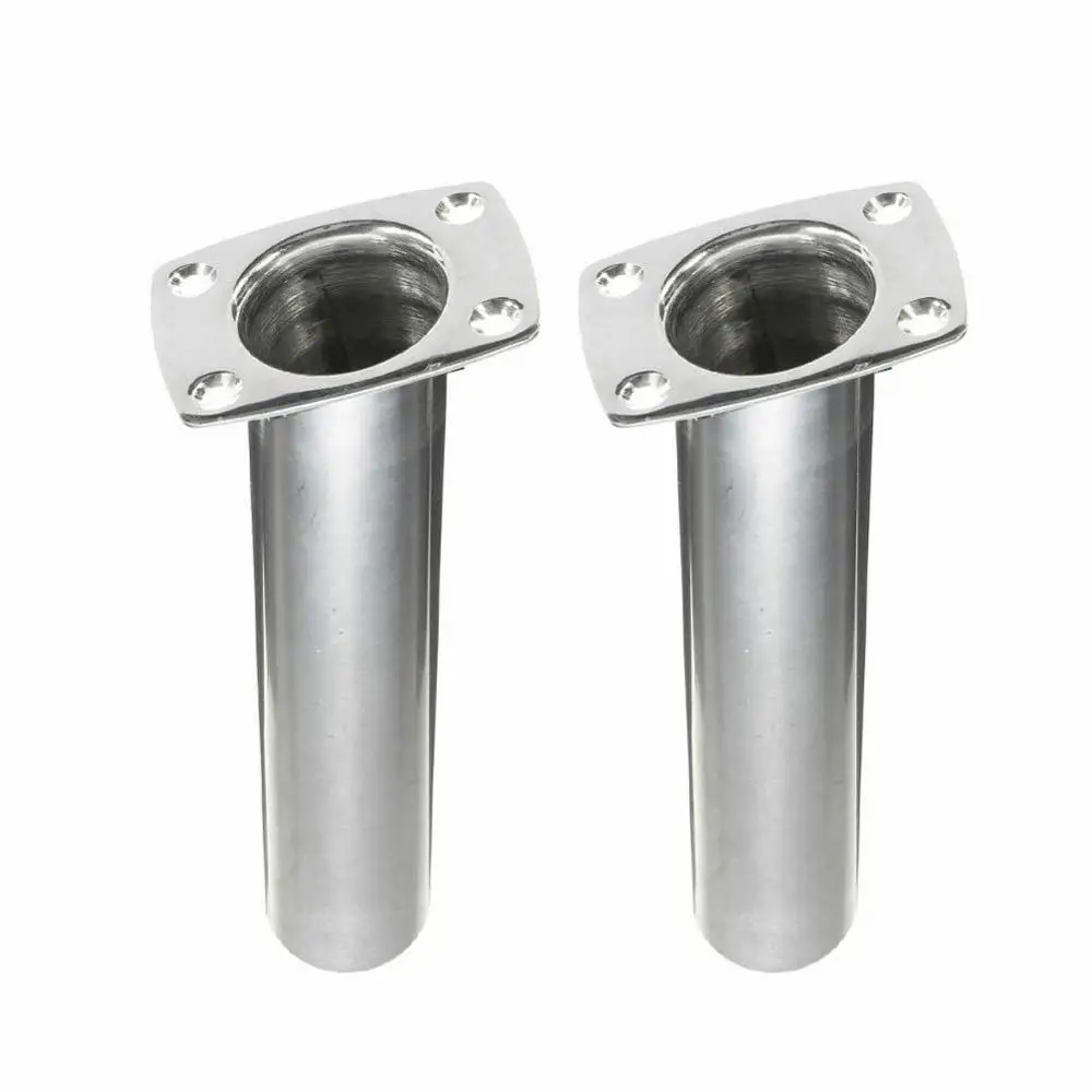 

ISURE MARINE 2Pcs Stainless Steel Flush Mount 15 Degree Fishing Rod Holder Narrow Top