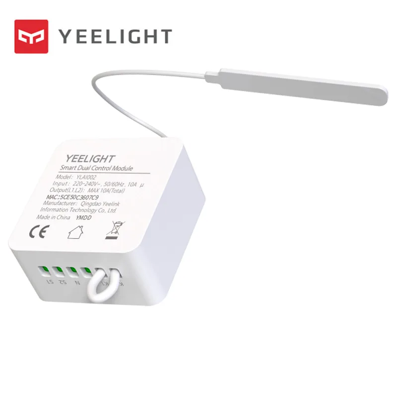 Original Yeelight Two-way control module Wireless Relay Controller 2 channels smart switch Work For Mijia APP to wifi&ble