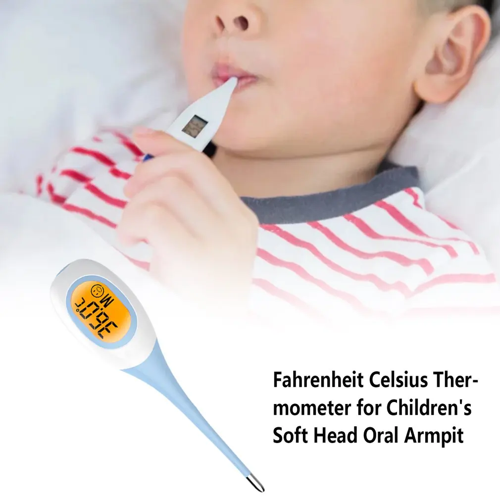 1PC Digital Baby Electronic Oral Thermometer LCD Large Screen Display Accurate Clear Adult Body Safe Portable Mouth Thermometer