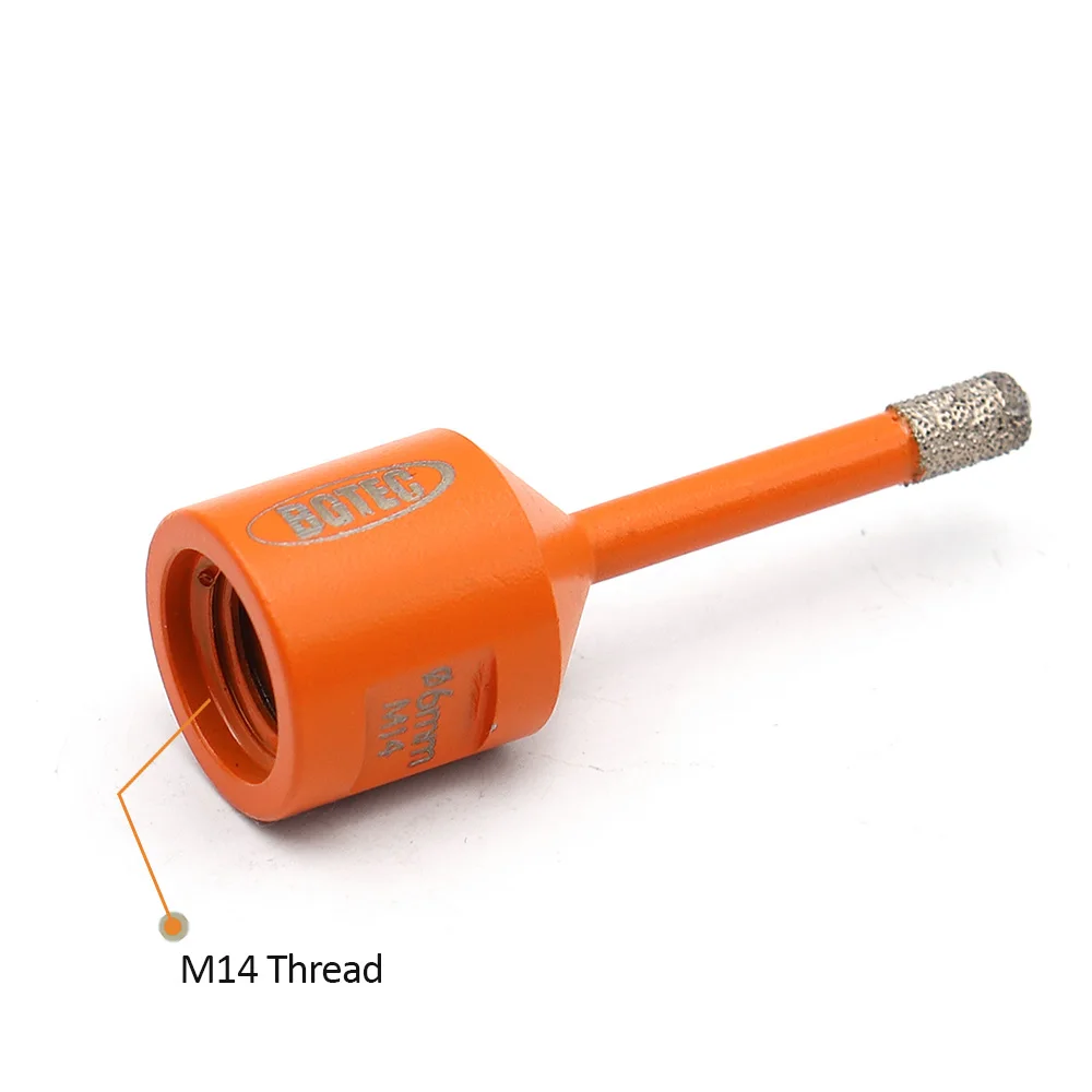 BGTEC 5 sztuk M14 6/8/10/12mm próżniowe lutowane diamentowe wiertła bity z adapter sześciokątny suche frez do