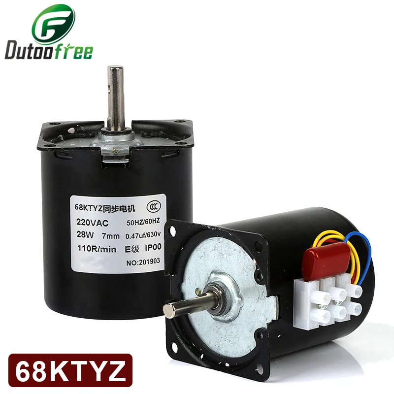 

1PC 220V AC 28W 68KTYZ Synchronous Gear Motor 68-KTYZ Permanent Magnet Synchronous Motor 2.5/5/10/15/20/30/50/60/80/110rpm