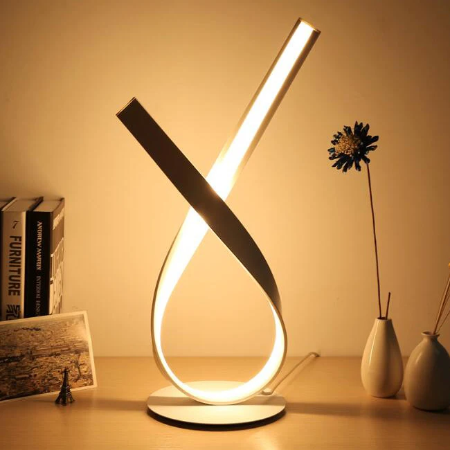 

Dimming 12W LED Desk Lamp Bedside Light on/off Switch Plug Bedroom Warm White Dimmable