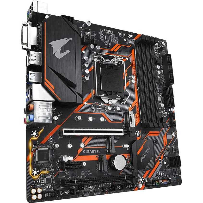 Imagem -02 - Gigabyte-placa-mãe Micro Atx Intel Cpu B365m Aorus Elite B365 Ssd M.2 64g Suporte de Canal Duplo Gen Lga 1151 Novo