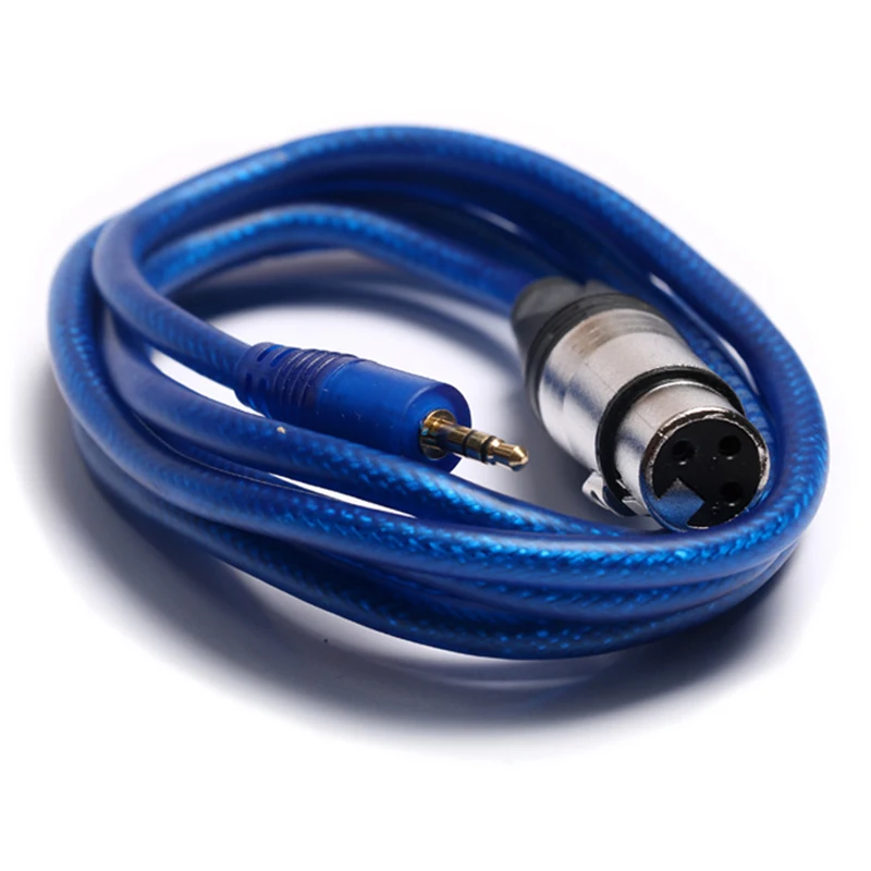 Cable de audio de 3,5mm a XLR, cable de audio HIFI de 3,5mm macho a XLR macho/hembra, cable de micrófono de cobre puro azul, doble escudo, 1,8 m3m5m