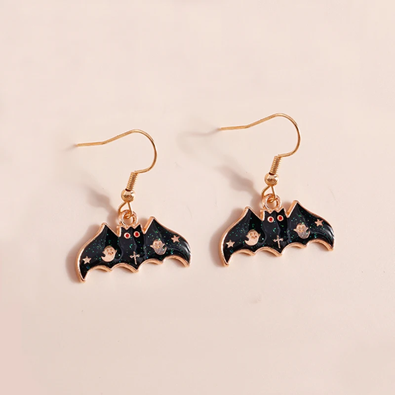Trendy Halloween Tropfen Ohrringe Für Frauen Mond Tod Geist Kürbis Skelett Baumeln Ohrringe Party Zubehör Lustige Schmuck Geschenke – Detail 30