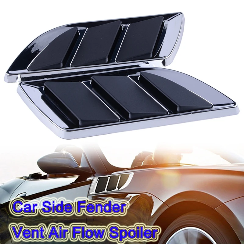 

Rhyming Car Side Fender Vent Air Flow Spoiler Racing Intake Outlet Grille Trim Wing Cover Shark Gill Shape Decoration Sticker