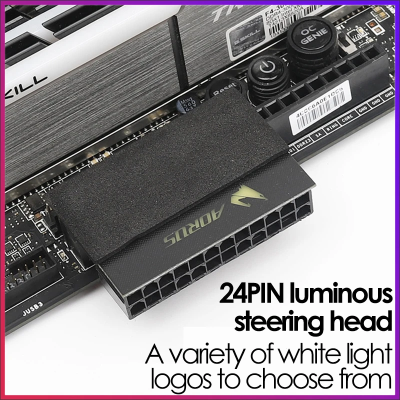 Uthai Computer Moederbord Atx Voeding 24P Turn 90 Graden Connector Steering Hoofd Diy Computer Component Accessoires Bedrading