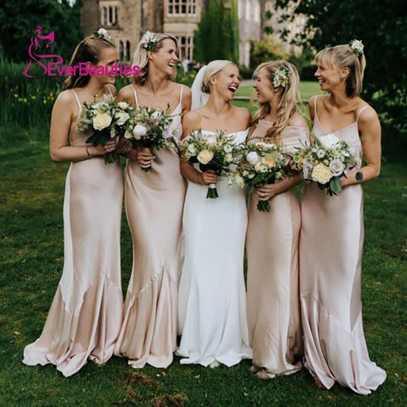 Vestidos De Fiesta Largos Elegantes De Gala Satin Bridesmaid Dresses Long свадебное платье 2021 Robe De Soiree De Mariage