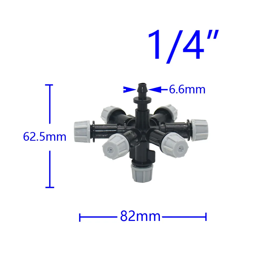 Hanging Cross Multi-misting Nozzle Mist Sprinkler Anti Drip Misting Nozzle With Barbed Threaded Connector 1set