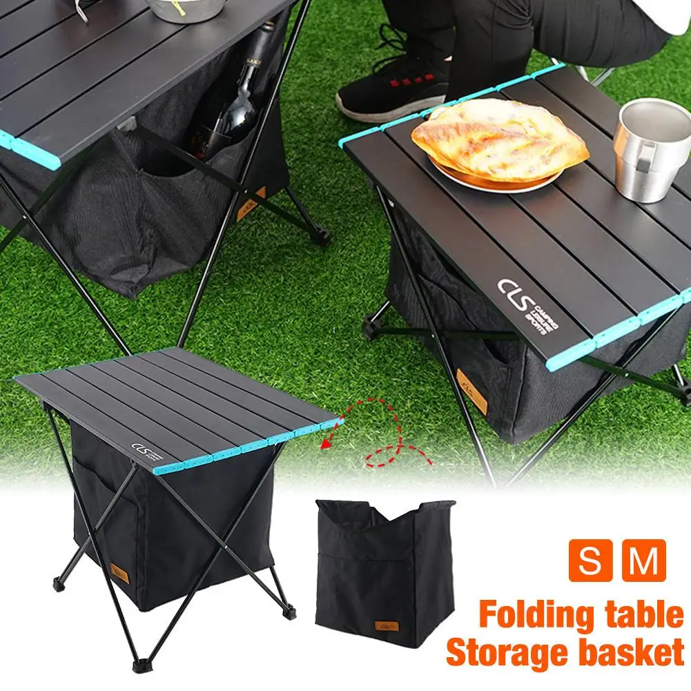 

Outdoor Folding Table Storage Basket Picnic Table Storage Hanging Bag Invisible Bag Waterproof Camping Barbecue Table