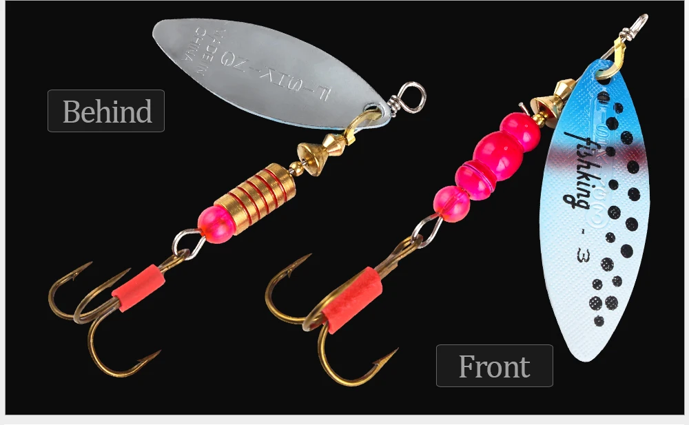 NGB Spinnerbait 4,4g 7,1g 12,6g 17,7g 26,2g Löffelköder für Hecht, Metallköder mit Dreifachhaken, Künstlicher Bass-Köder, Angelköder – Detail 3