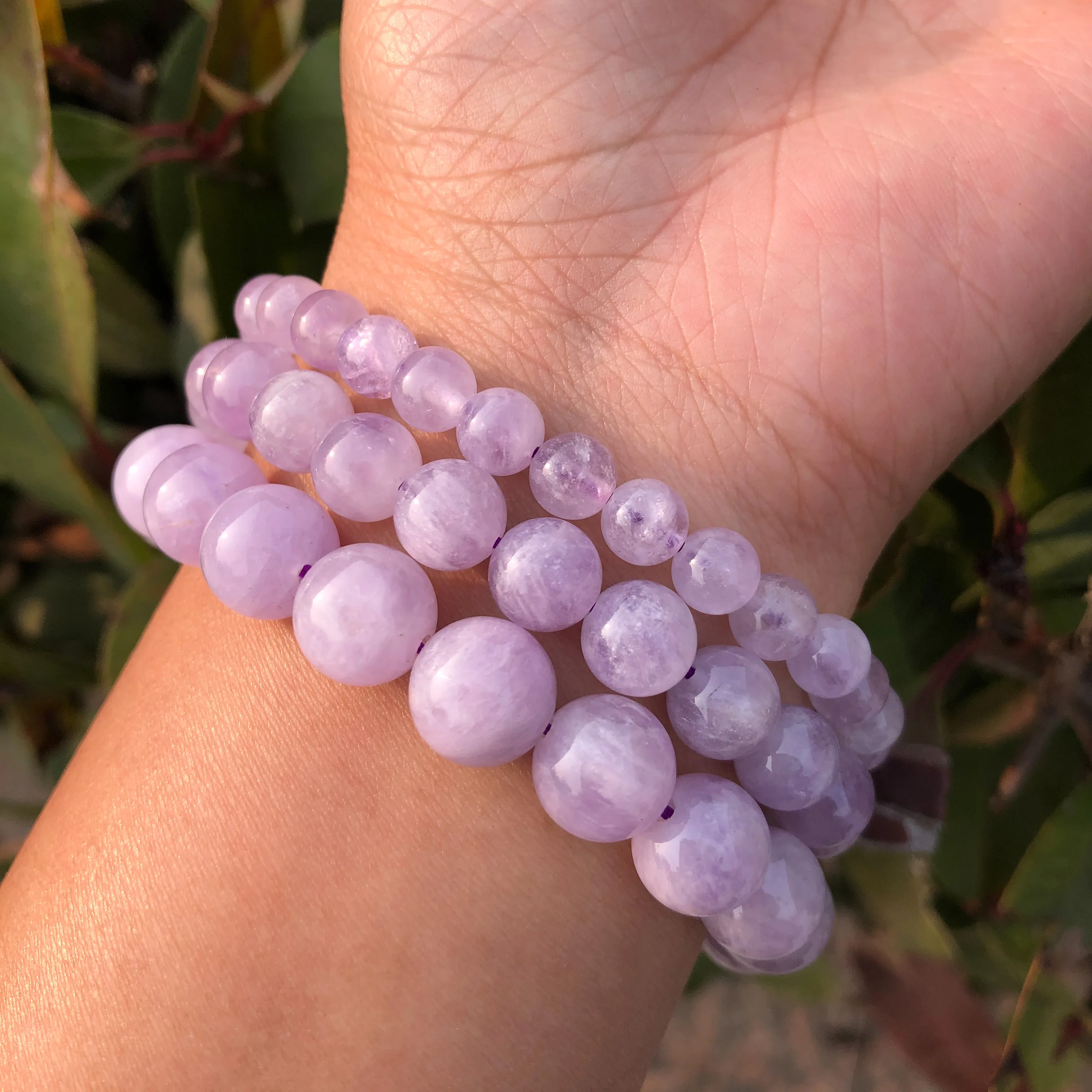 1 Pc Fengbaowu Natural Lavender Lilac Amethyst Bracelet Round Beads Crystal Quartz Healing Stone Women Jewelry Gift