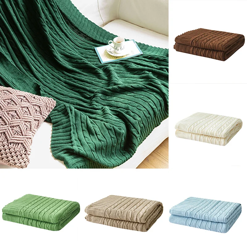 

2021 Home Knitted Blanket Twisted Cotton Wool Blanket Sofa Blanket Office Noon Casual Blanket Bed Towel Blanket