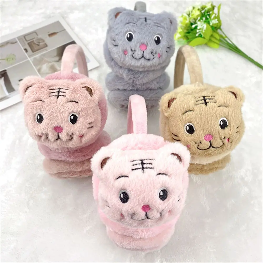 1PC Plush Ear Warmer Earmuffs Winter Accessories Women Girls Tiger Thicken Earcap Headband Cartoon Cute Soft Fluffy Ear Cover