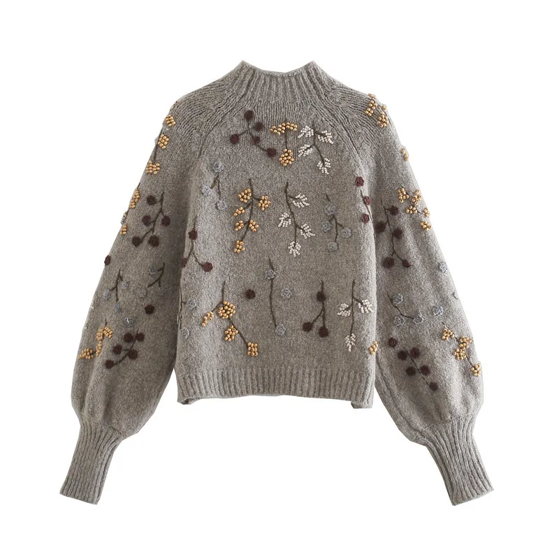 Jenny&Dave  Sweaters Women Pullovers England Vintage Indie Folk Vintage Beading Embroideried Winter Sweaters Women Pull Femme