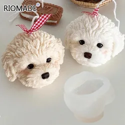 Teddy Dog Head Candle Mold Cute Animal Shape Handmade Aromatherapy Plaster Soap Silicone Mould DIY Home Decoration Tools