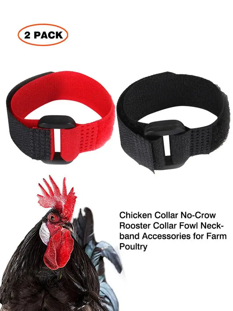 2PCS No Crow Rooster Collar Chicken Collar Noise Free Anti-Hook Neckband Collars Supplies