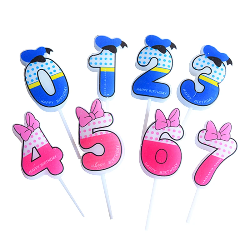 1 pcs cartoon Candles mickey number for A Valentine's Day Cake Shine Party Cake Kids Birthday Annivesary Party Decoration Tools