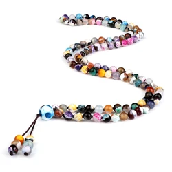 6mm Round Agates Onyx Natural Stone Beads Necklace & Bracelets Women Men 108Mala Stretch Necklace Fashion Jewelry Gift Pulsera